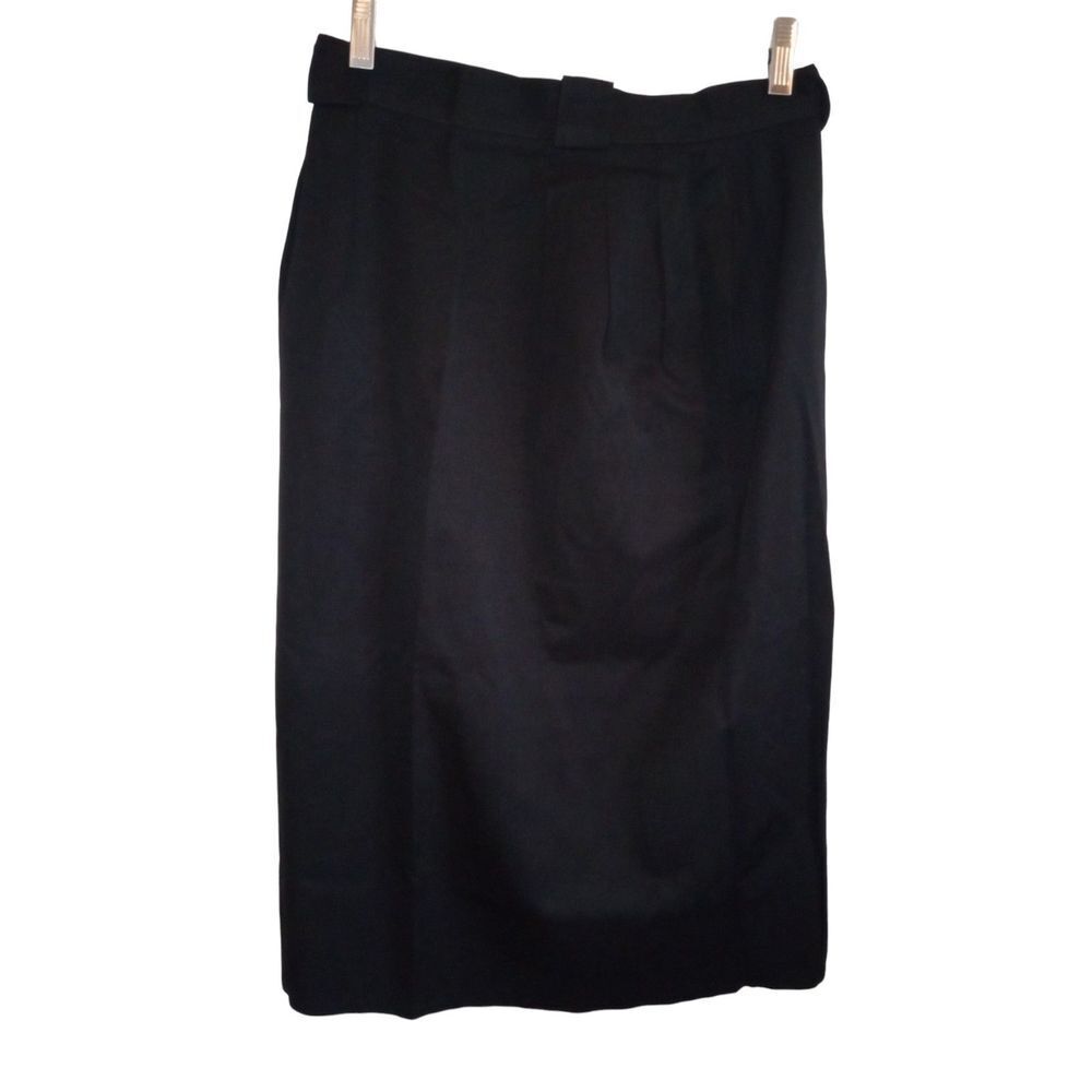 Paul Stanley 100% Wool Vintage Black Pencil Skirt Size 8‎